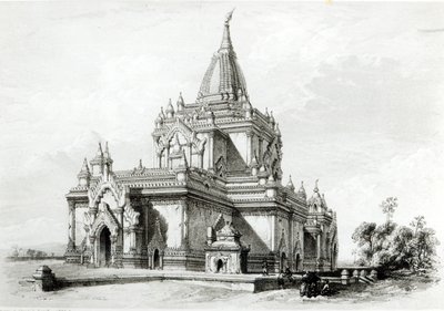 Vista noreste del Templo Gaudapalen en Pagan de Henry Yule